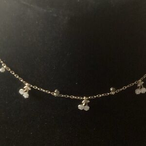 Delicate Gold Cherry Charm Necklace with Crystal Accents